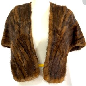 1940s Rosenblum Mahogany Mink fur cape stole vintage in EUC